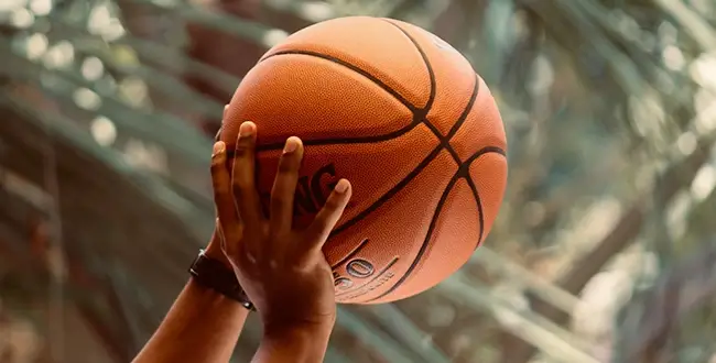 Athlete preparing to shoot basketball